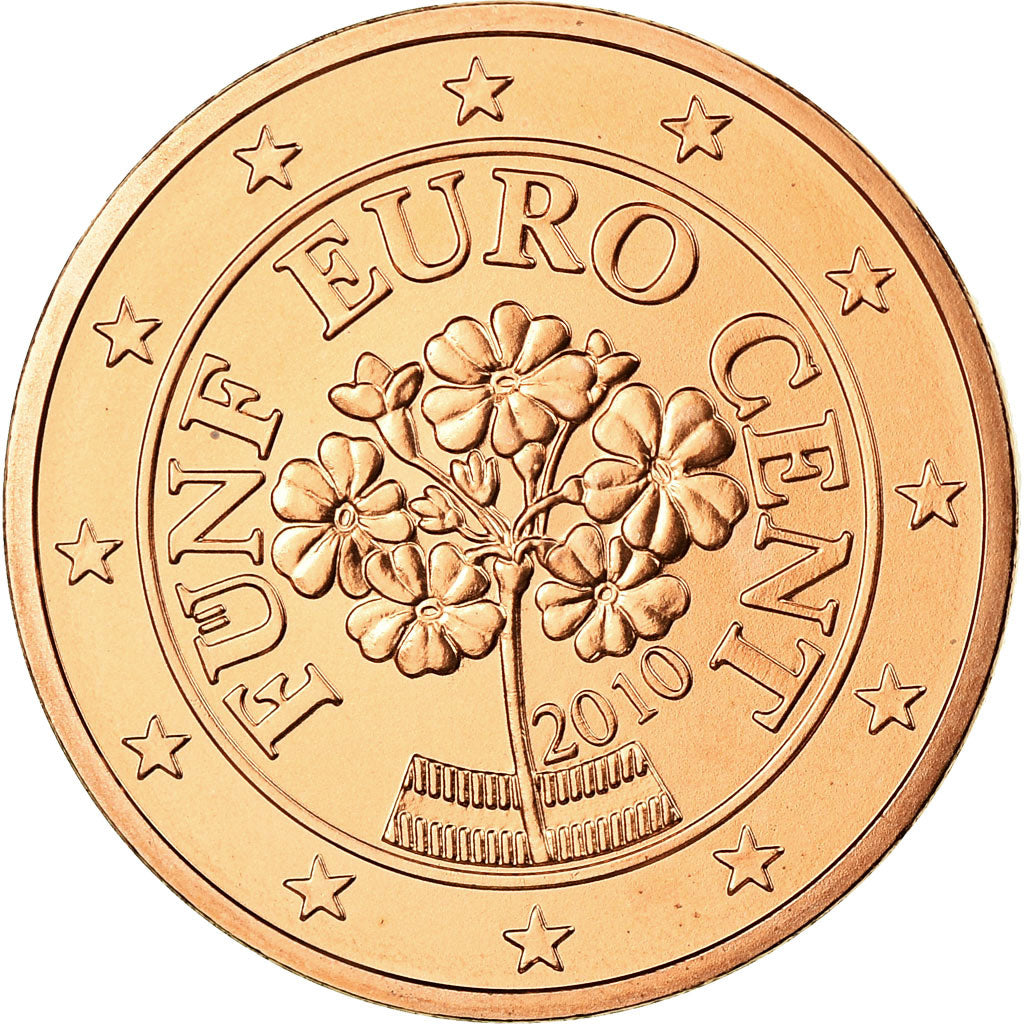 Austria, 5 Euro Cent, 2010, FDC, Cobre chapado en acero, KM:3084