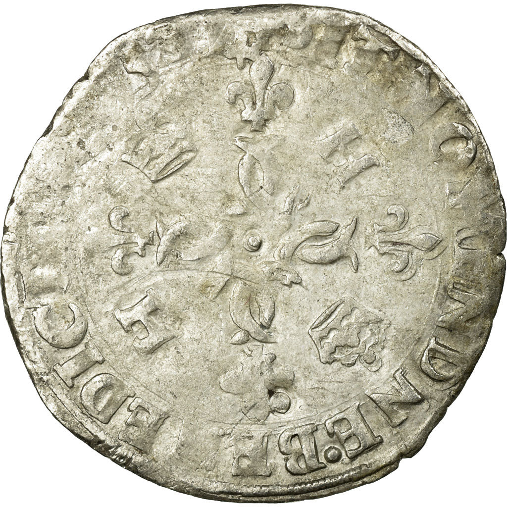 Coin, France, Douzain aux croissants, 1555, Lyons, VF(30-35), Billon