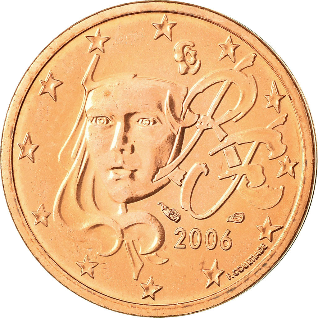 France, 2 Euro Cent, 2006, SPL, Copper Plated Steel, KM:1283