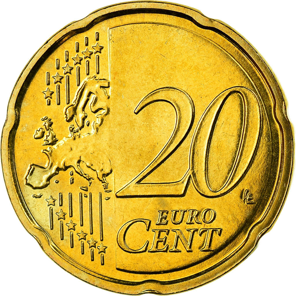 Francia, 20 Euro Cent, 2008, SPL, Ottone, KM:1411