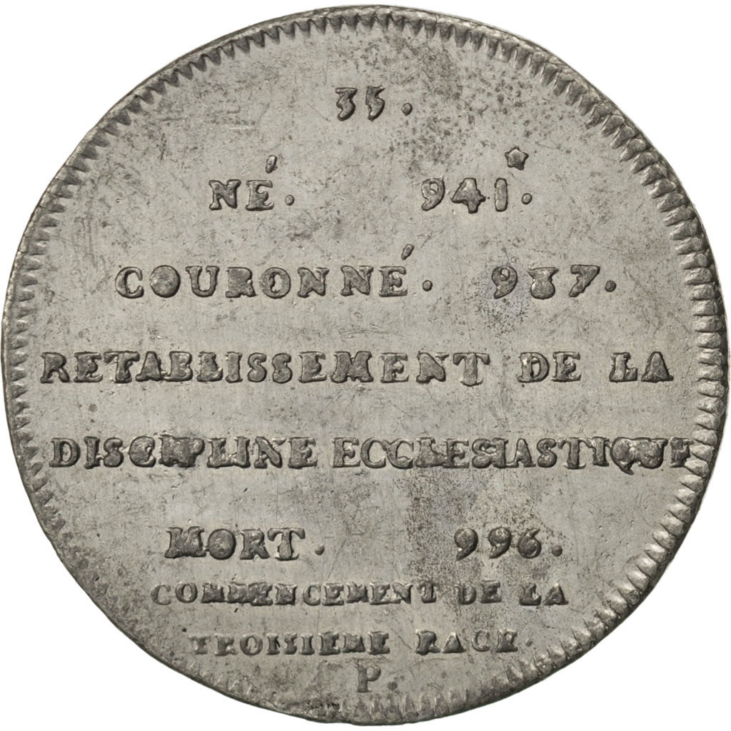 France, Medal, Hugues Capet, History, TTB+, Tin