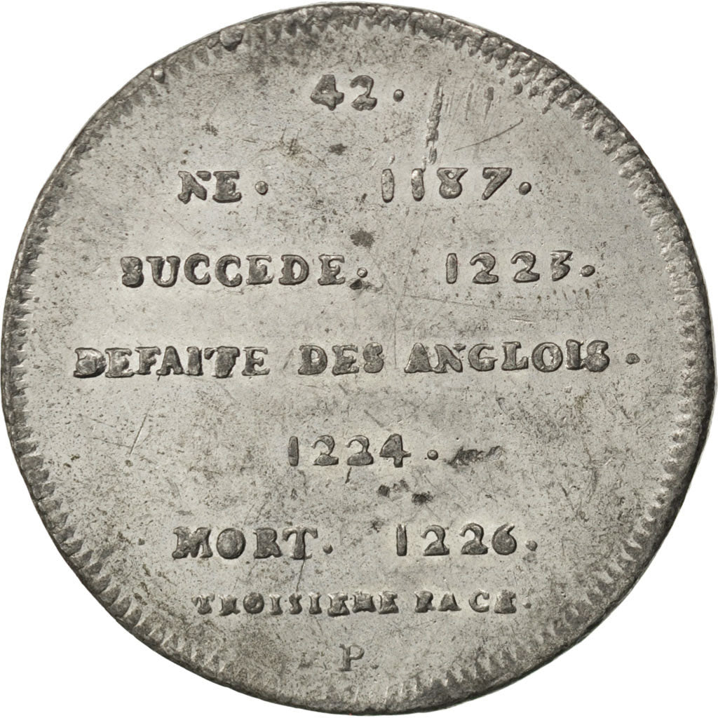 France, Medal, Louis VIII, History, AU(50-53), Tin