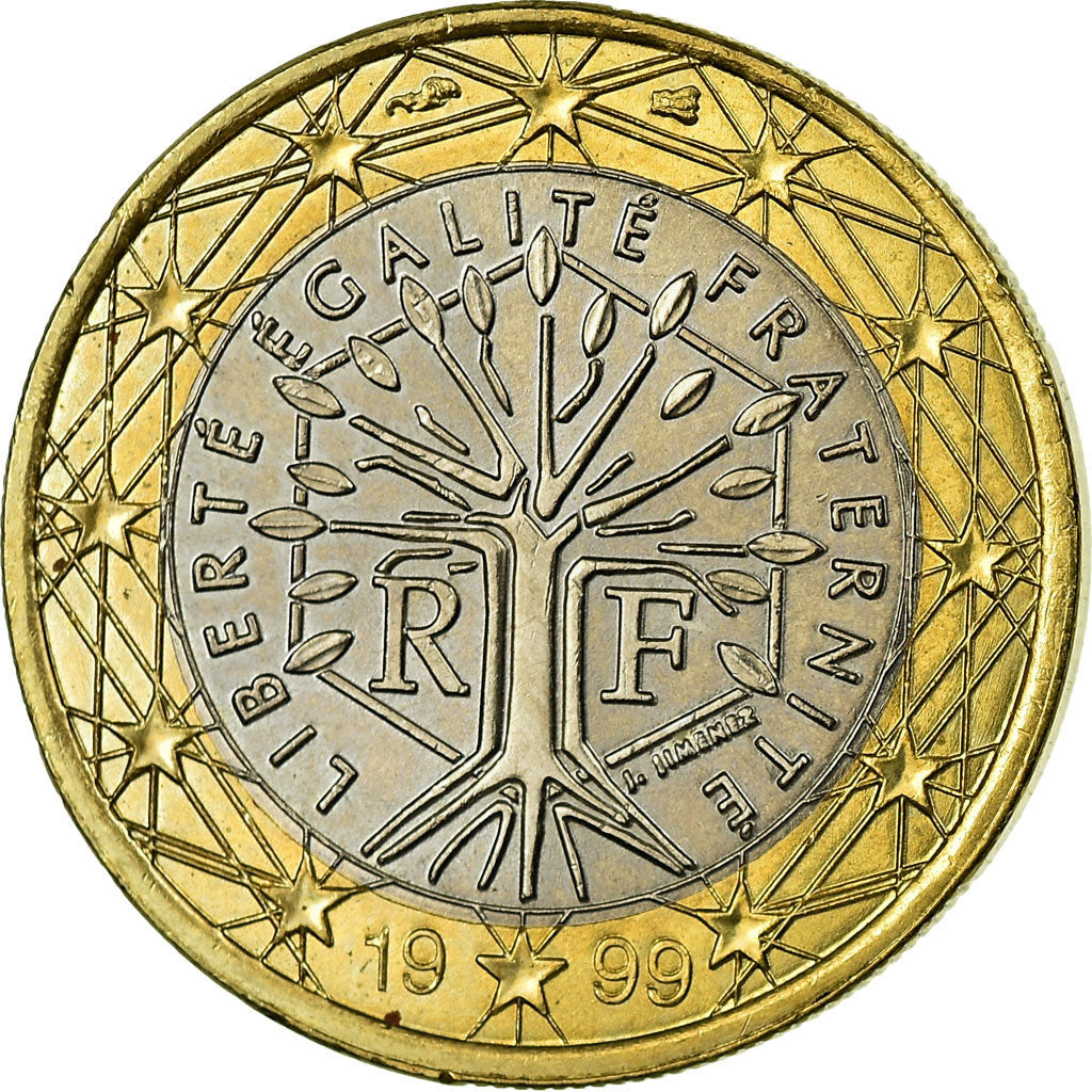 France, Euro, 1999, MS(63), Bi-Metallic, KM:1288