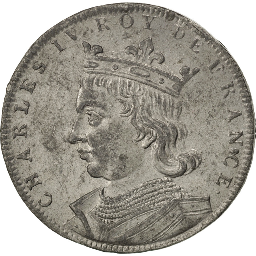 France, Medal, Charles IV, History, AU(50-53), Tin