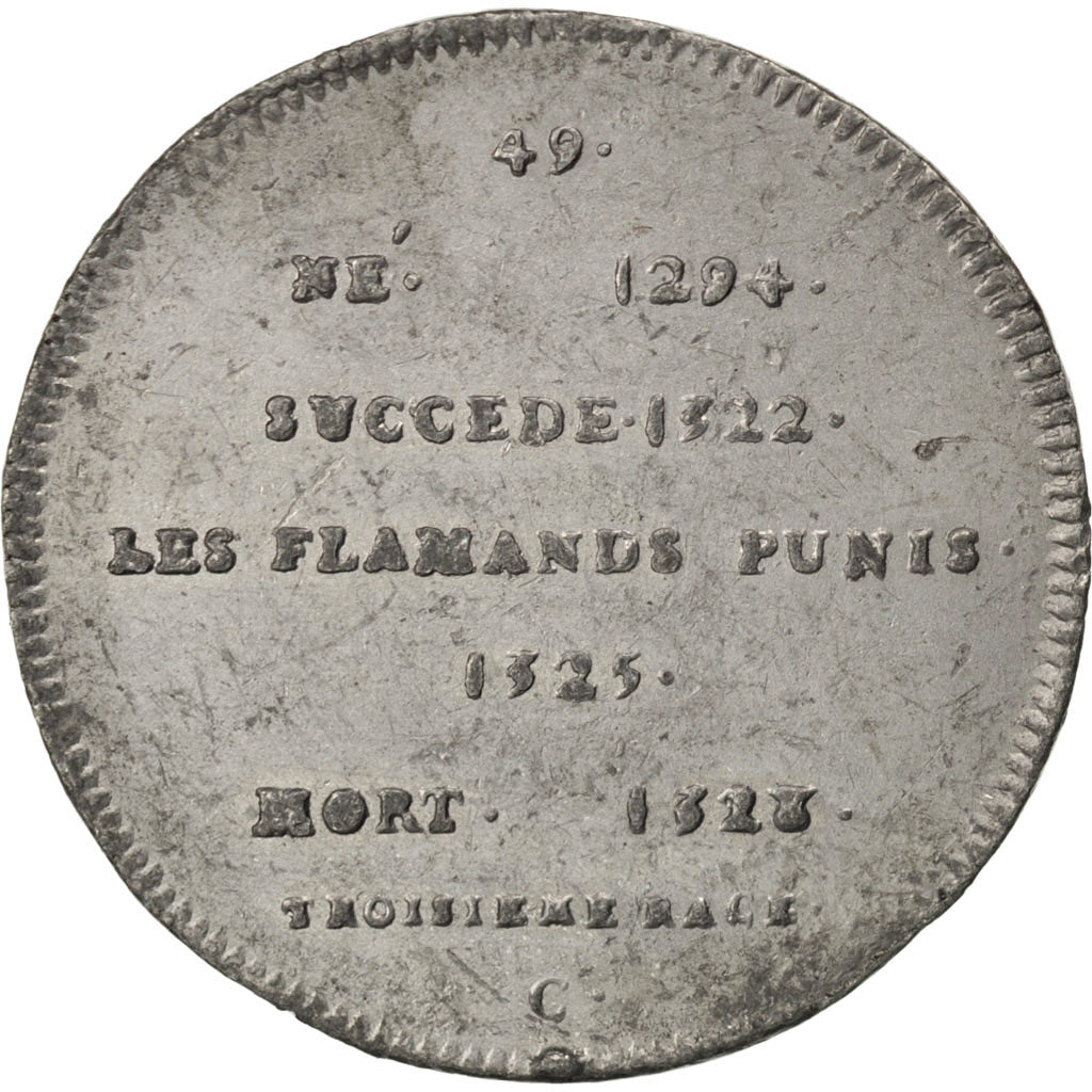 France, Medal, Charles IV, History, AU(50-53), Tin