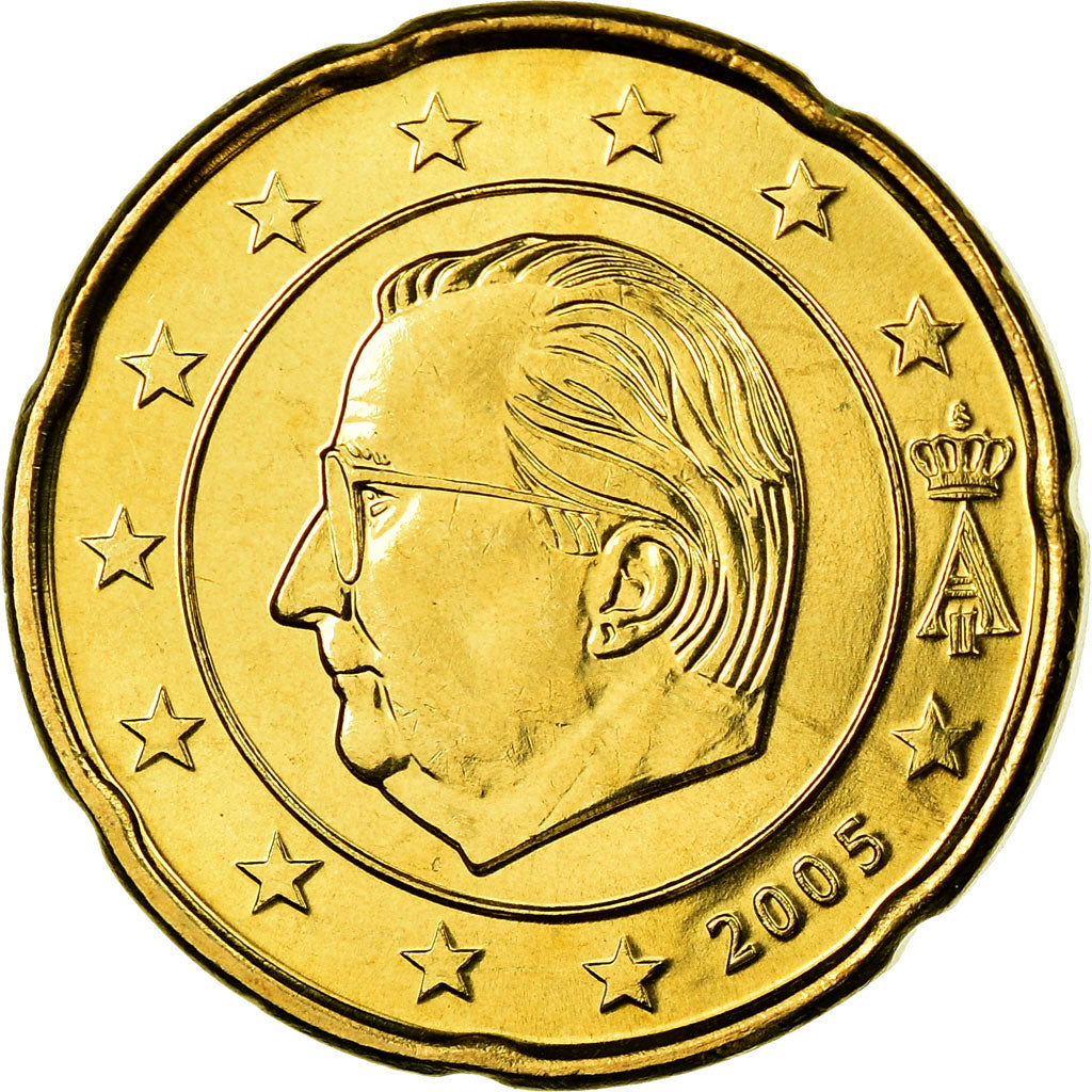 Belgium, 20 Euro Cent, 2005, MS(65-70), Brass, KM:228