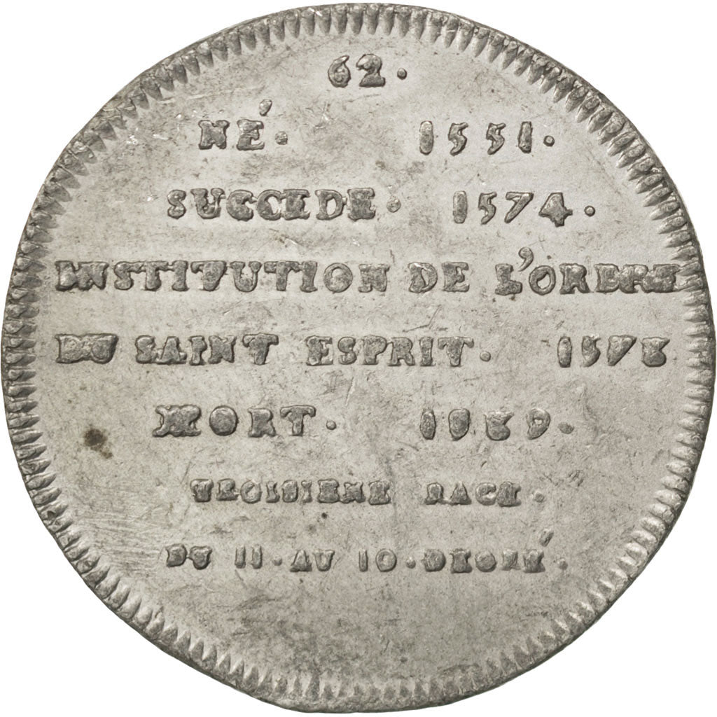 France, Medal, Henry III, History, AU(50-53), Tin