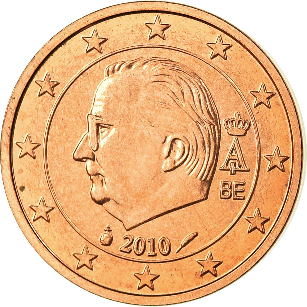 Belgien, Euro Cent, 2010, STGL, Copper Plated Steel, KM:274