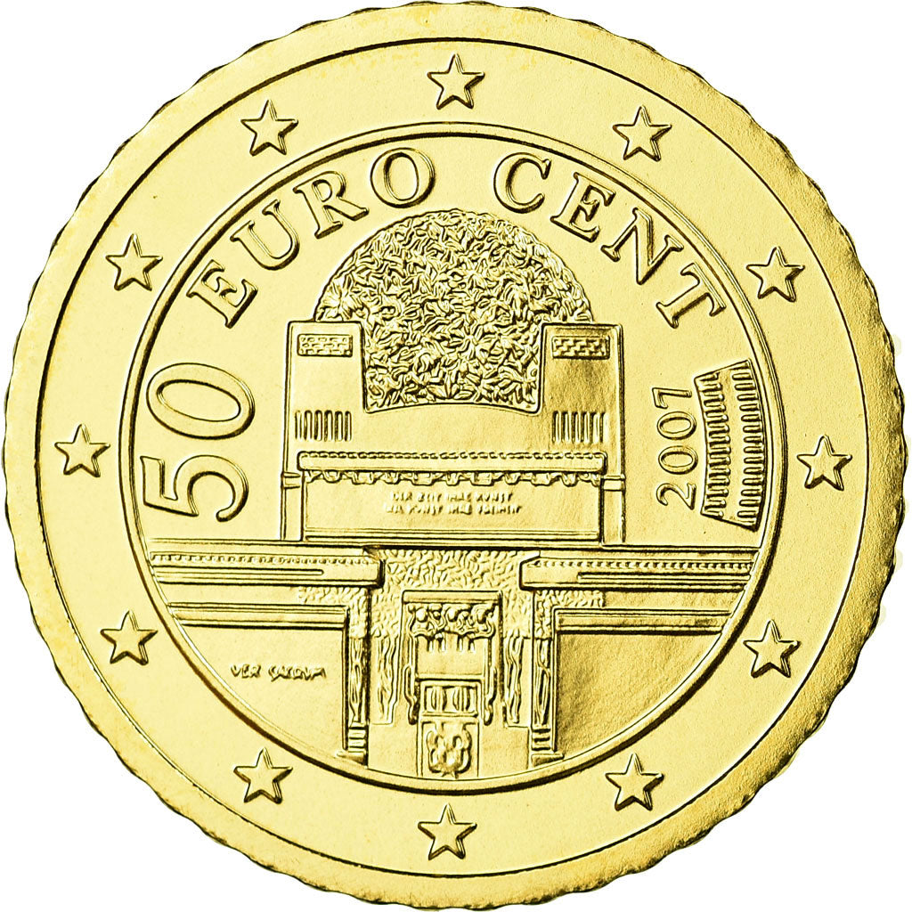 Austria, 50 Euro Cent, 2007, MS(65-70), Brass, KM:3087