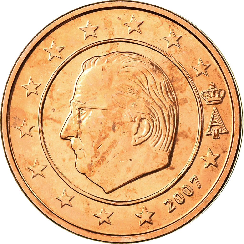 Belgium, 2 Euro Cent, 2007, MS(65-70), Copper Plated Steel, KM:225