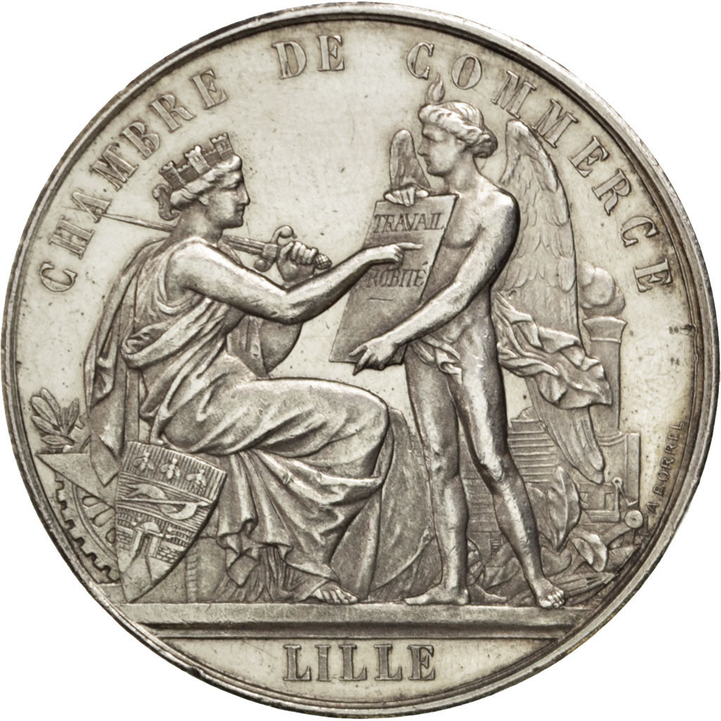 France, Medal, French Third Republic, Business & industry, Borrel, AU(55-58)