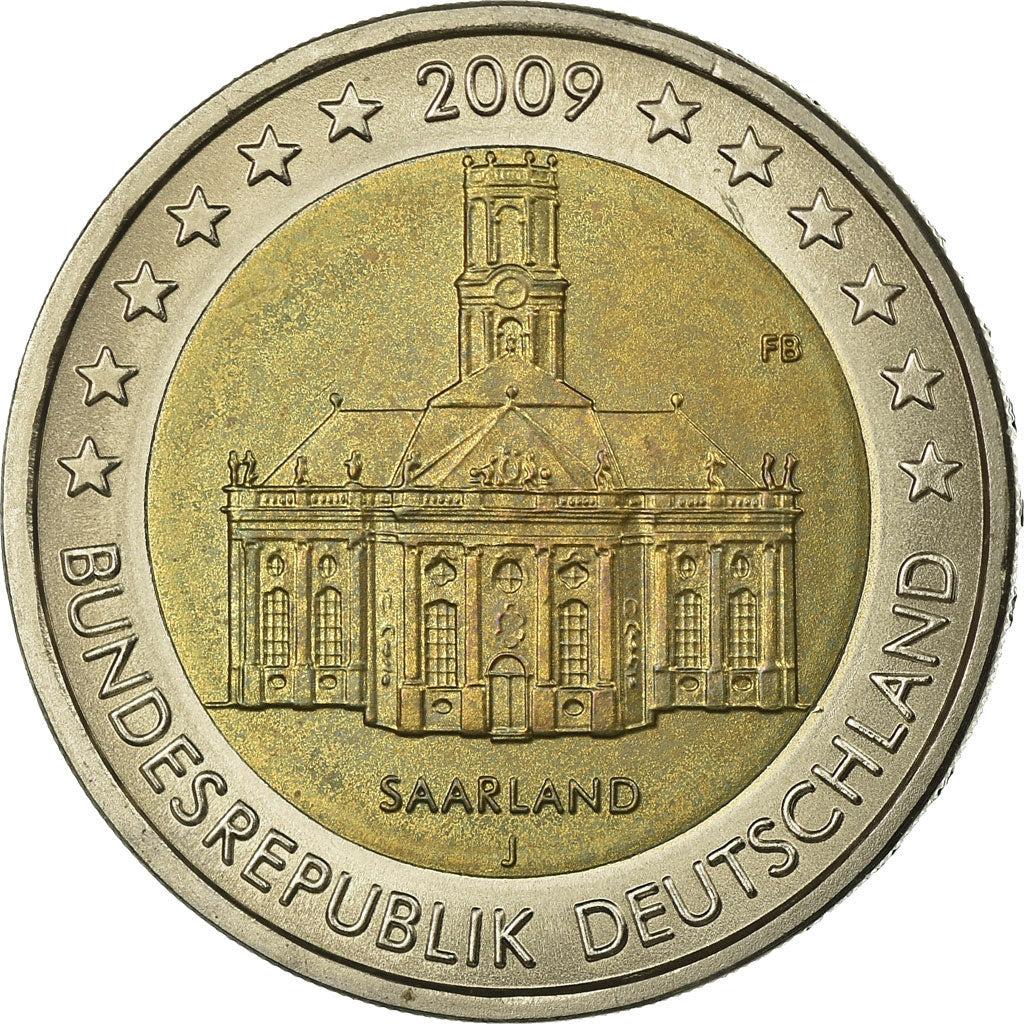 GERMANIA - REPUBBLICA FEDERALE, 2 Euro, 2009, BB, Bi-metallico, KM:276