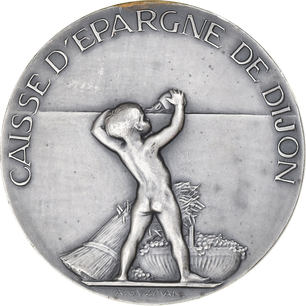 France, Medal, Caisse d'Epargne de Dijon, Bank, 1934, A. Guzman, MS(60-62)