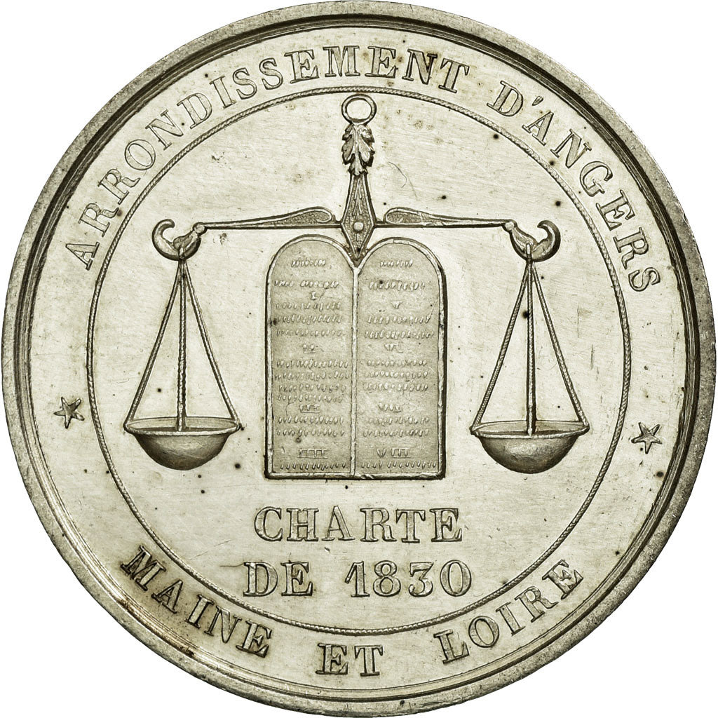 France, Token, Notary, 1830, MS(60-62), Silver, Lerouge:18