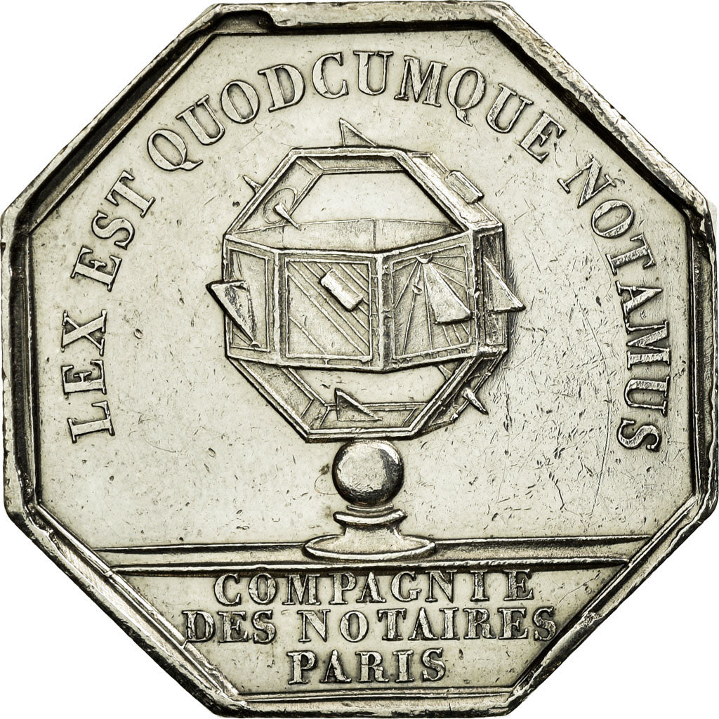 France, Token, Notary, MS(60-62), Silver, Lerouge:319