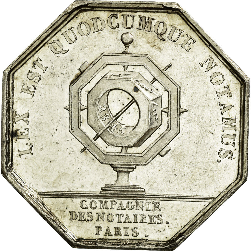 France, Token, Notary, MS(60-62), Silver, Lerouge:316