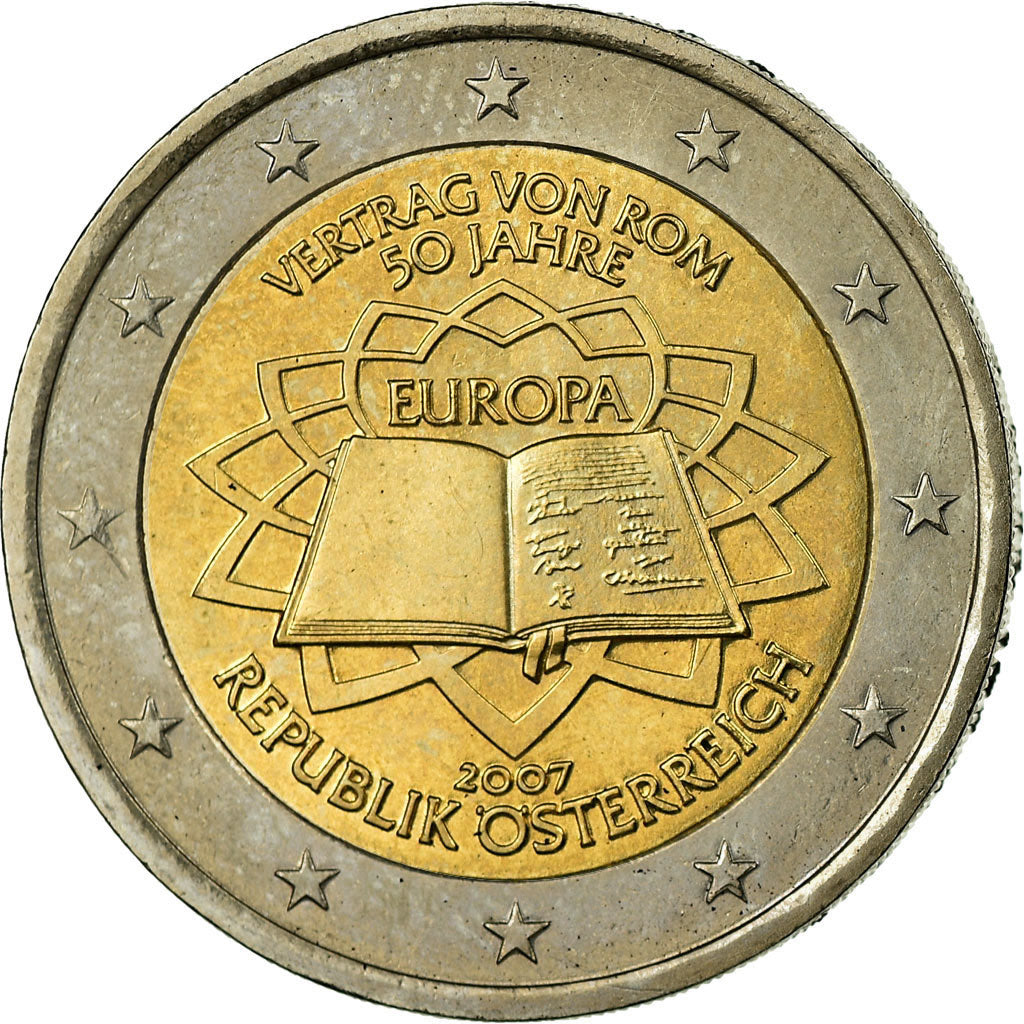 Áustria, 2 Euro, 2007, EF(40-45), Bimetálico, KM:3150