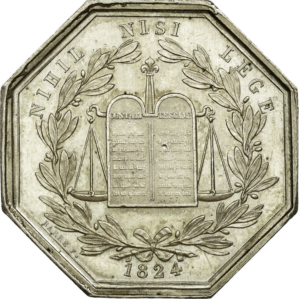 France, Token, Notaires de l'Arrondissement de Provins, Seine-et-Marne, 1824