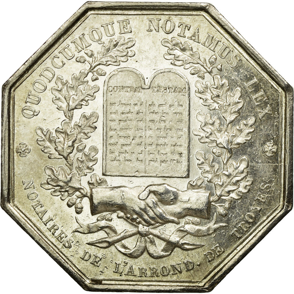 France, Token, Notary, MS(60-62), Silver, Lerouge:413