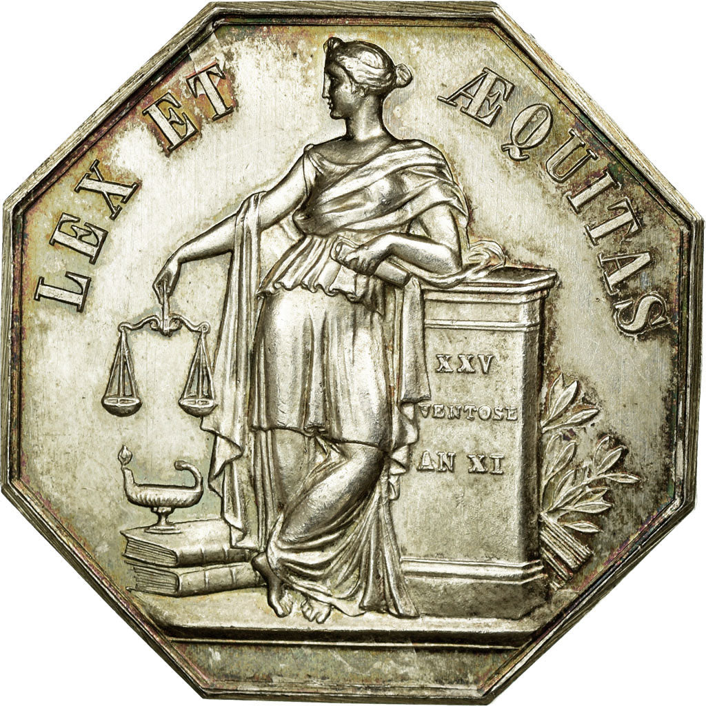 France, Token, Notary, MS(60-62), Silver, Lerouge:161