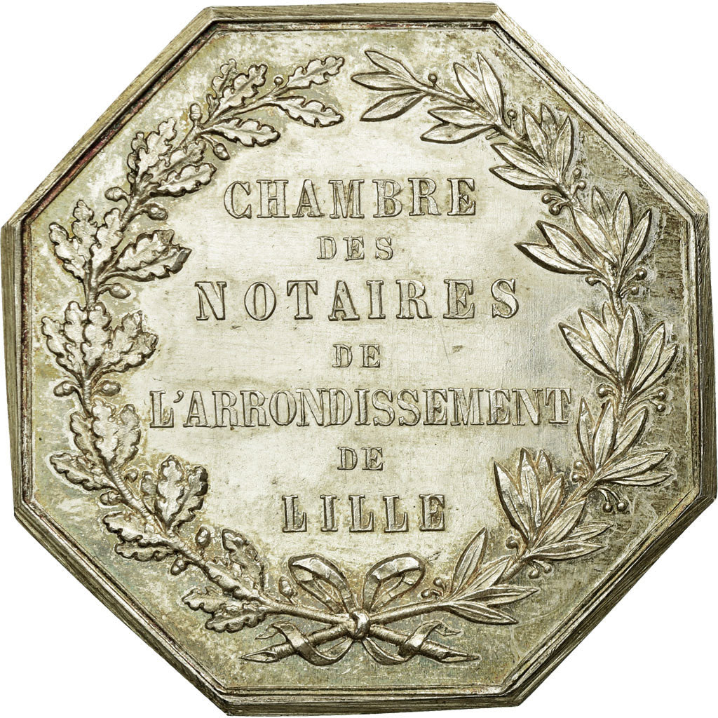France, Token, Notary, MS(60-62), Silver, Lerouge:161