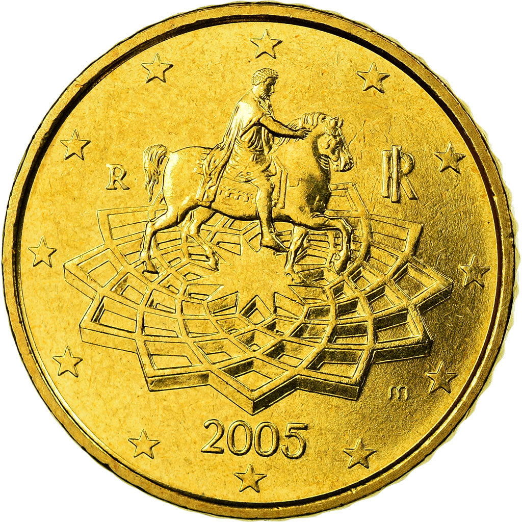 Italy, 50 Euro Cent, 2005, MS(65-70), Brass, KM:215