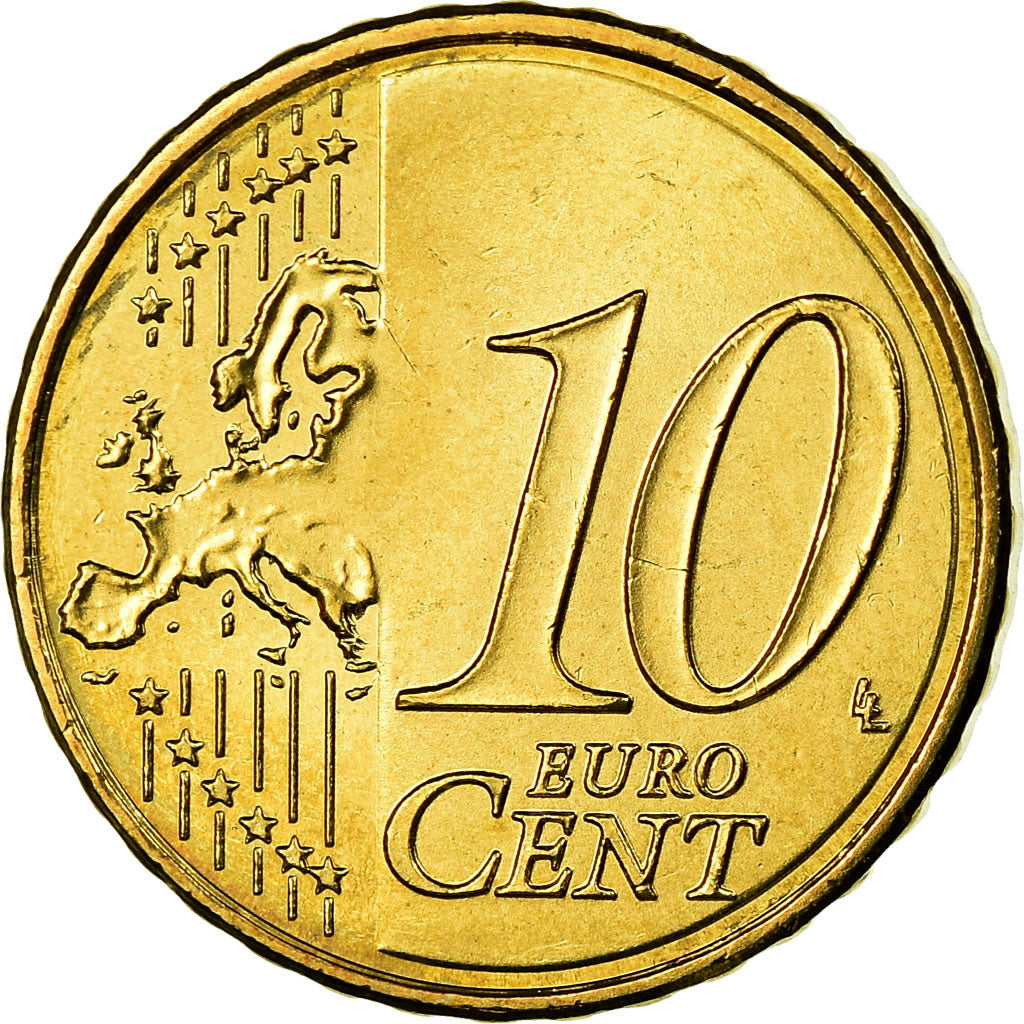 Hiszpania, 10 Euro Cent, 2011, Madrid, MS(63), Mosiądz, KM:1147