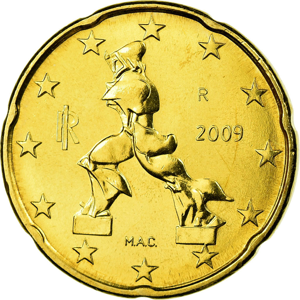 Italia, 20 Euro Cent, 2009, SPL, Ottone, KM:248