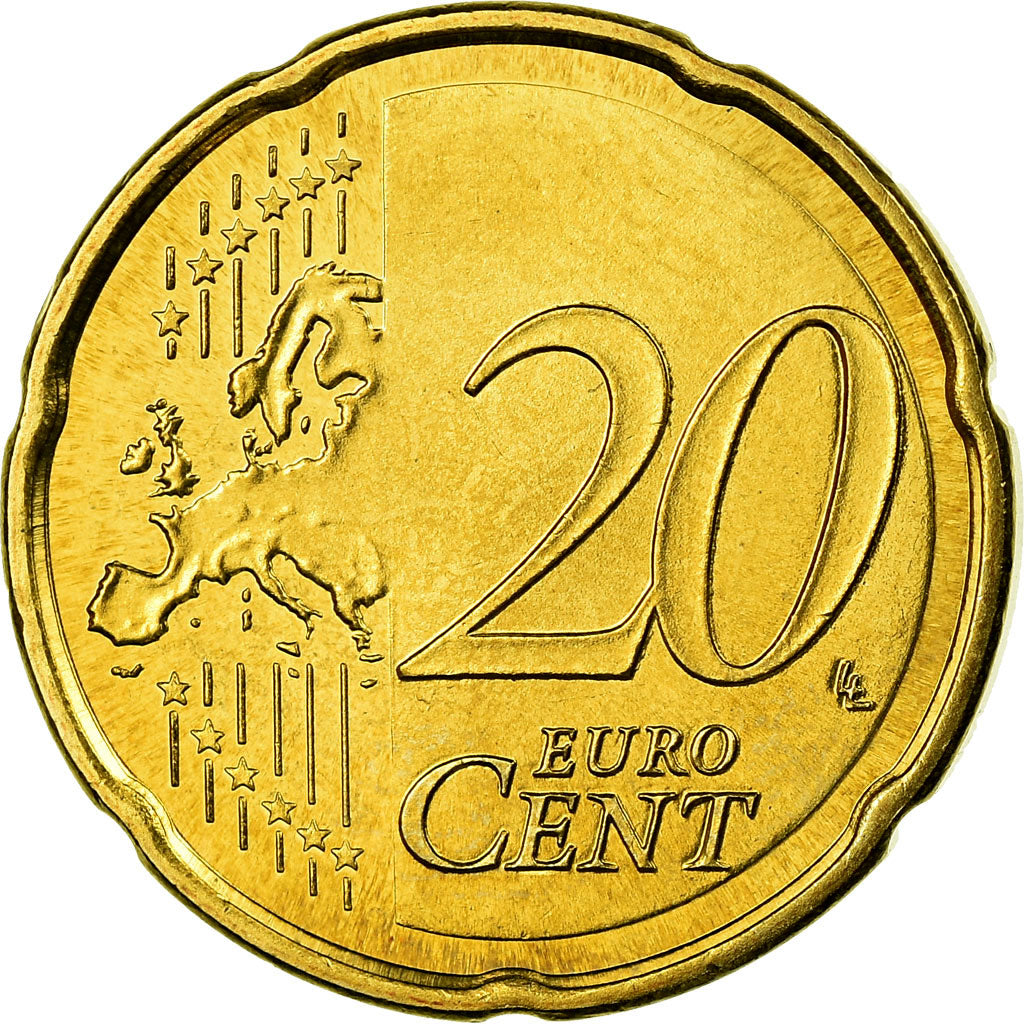 Spagna, 20 Euro Cent, 2010, SPL, Ottone, KM:1148