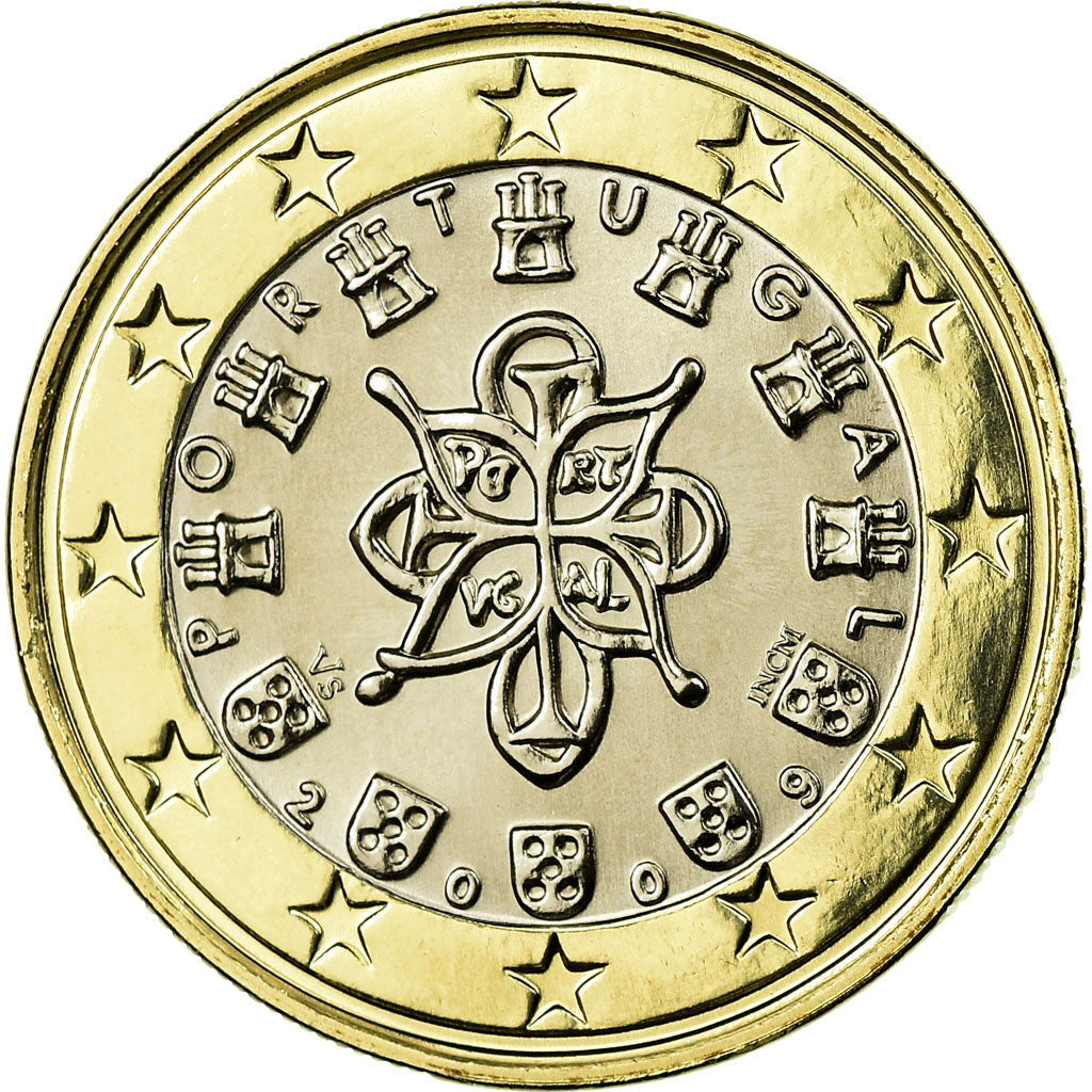 Portugal, Euro, 2009, MS(63), Bimetálico, KM:766