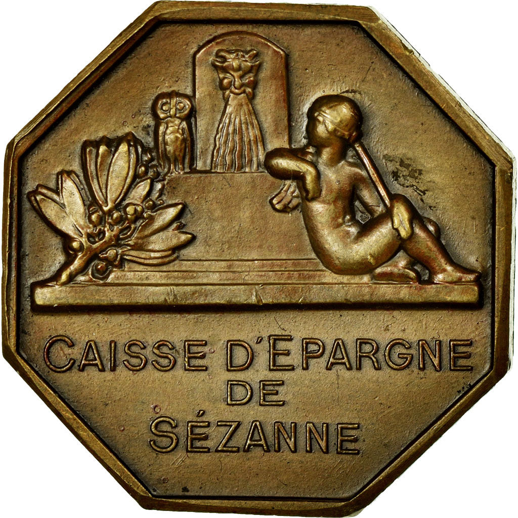 Francja, Token, Caisse d'Épargne de Sézanne, Brązowy, Dammann, MS(60-62)