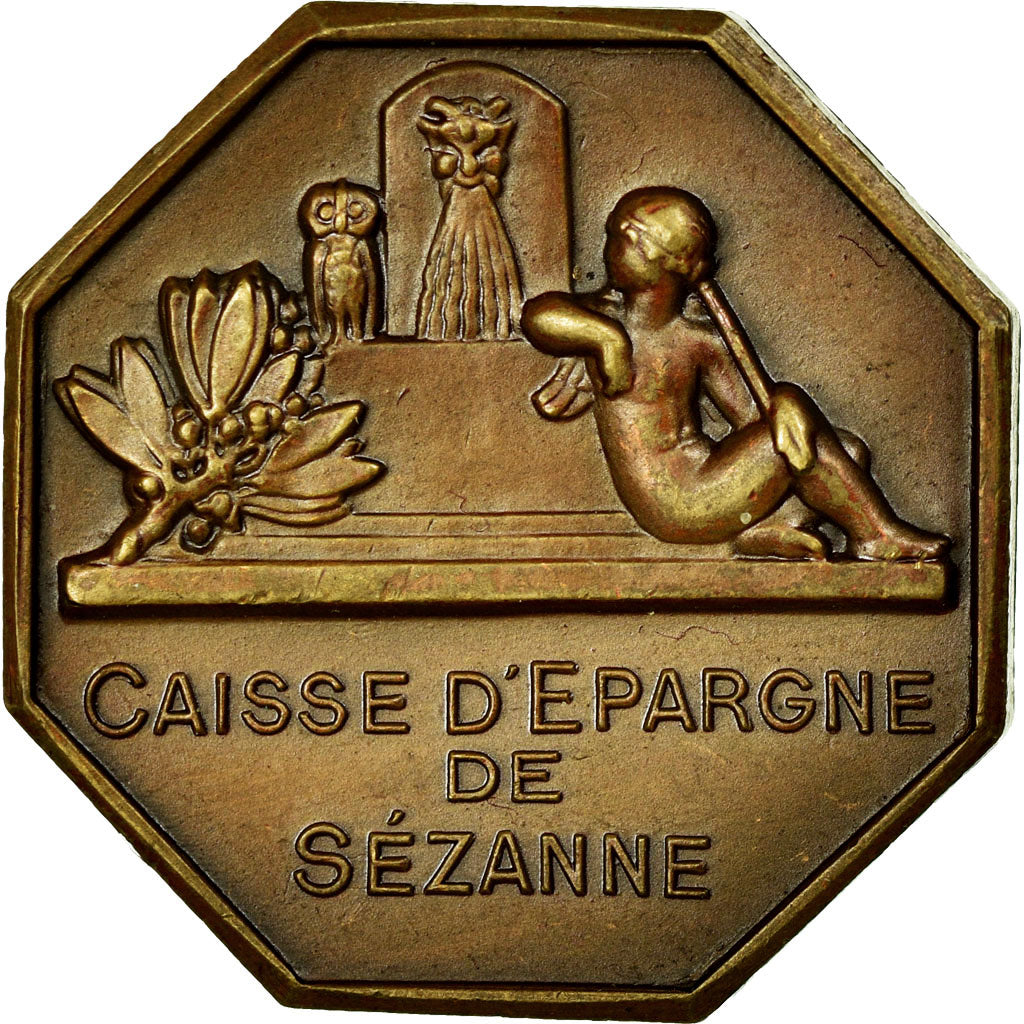 France, Jeton, Caisse d'Épargne de Sézanne, Bronze, SUP+, Dammann
