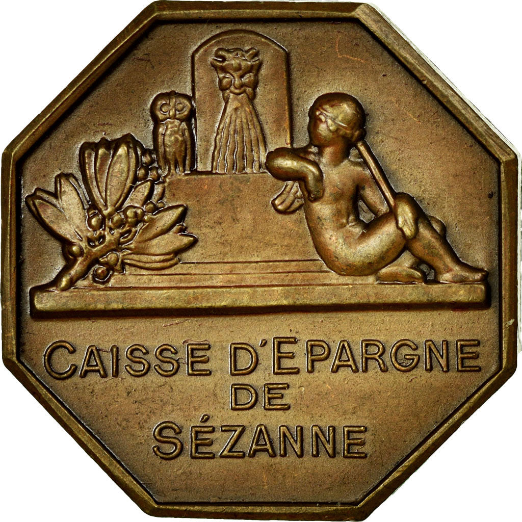 Frankrijk, Token, Caisse d'Épargne de Sézanne, Bronzen, Dammann, PR+