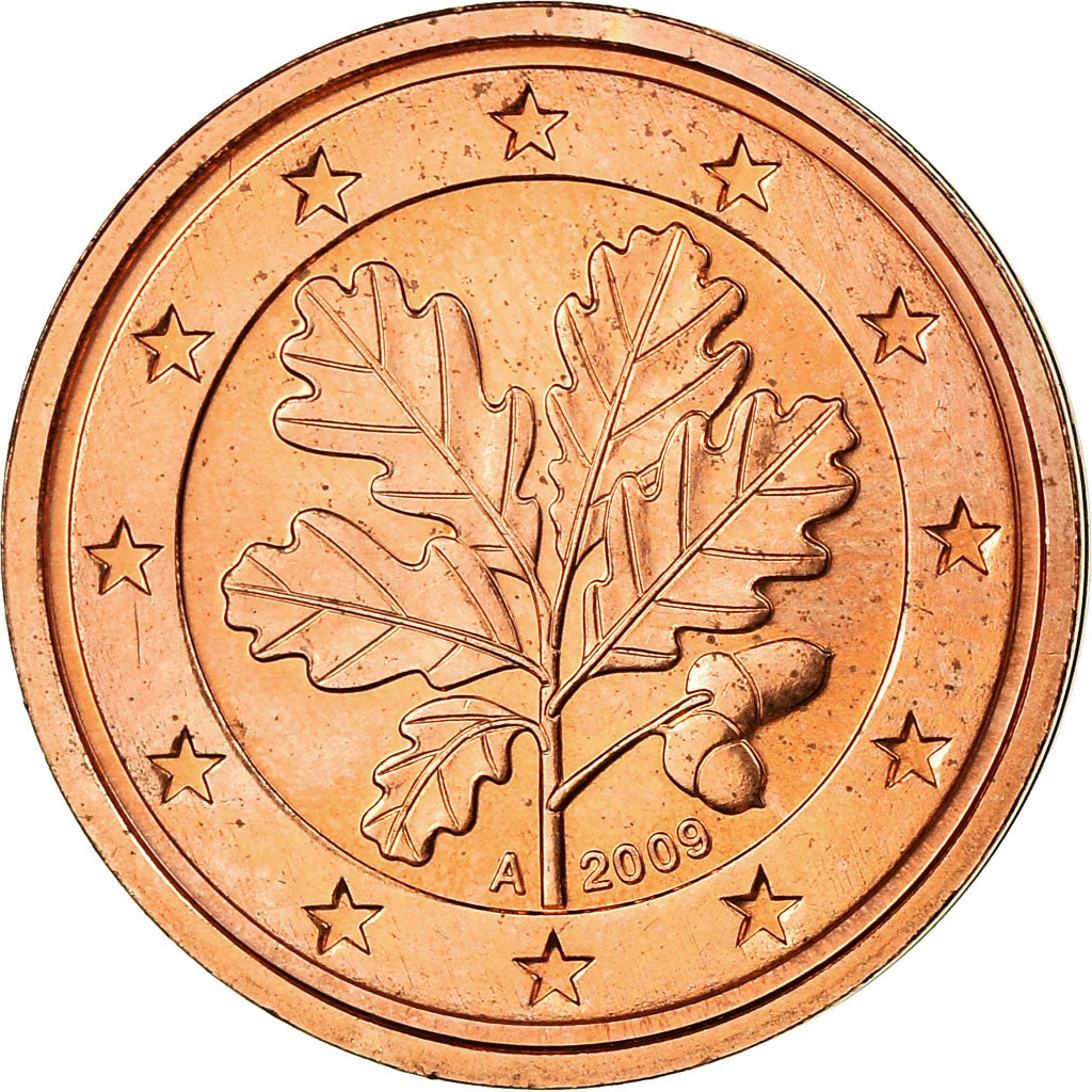 GERMANY - FEDERAL REPUBLIC, 2 Euro Cent, 2009, MS(63), Copper Plated Steel