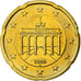 GERMANY - FEDERAL REPUBLIC, 20 Euro Cent, 2009, MS(63), Brass, KM:255