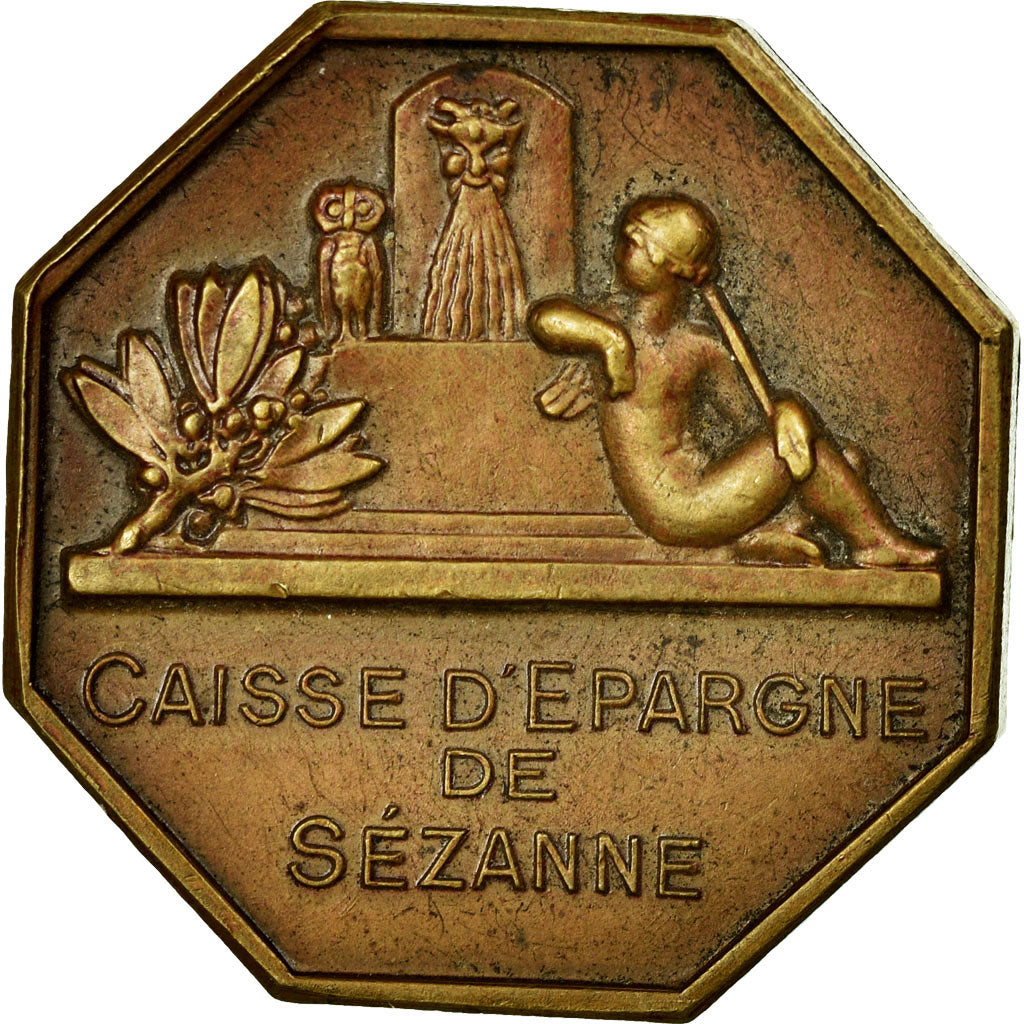 Frankrijk, Token, Caisse d'Épargne de Sézanne, Bronzen, Dammann, PR+