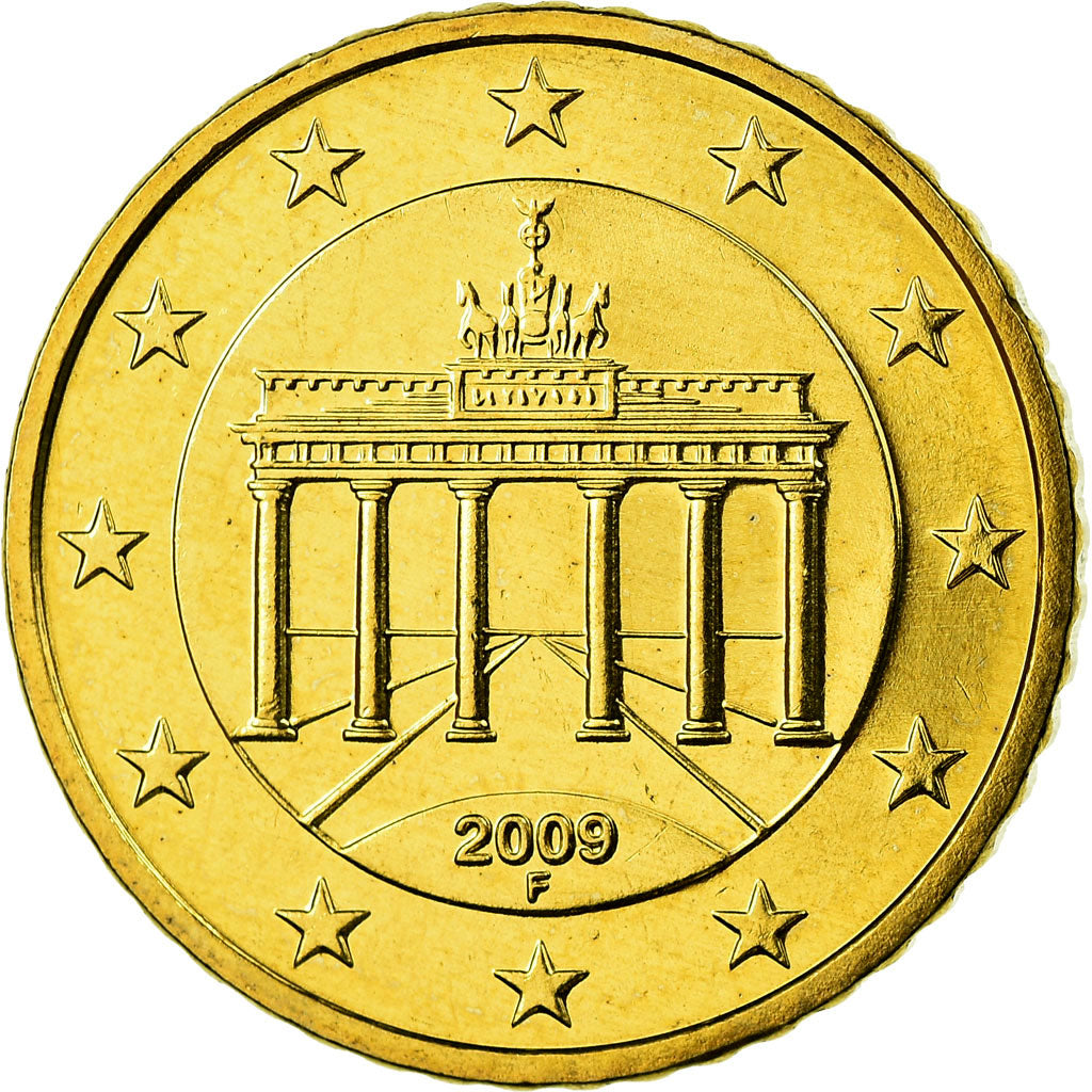 GERMANY - FEDERAL REPUBLIC, 50 Euro Cent, 2009, MS(63), Brass, KM:256
