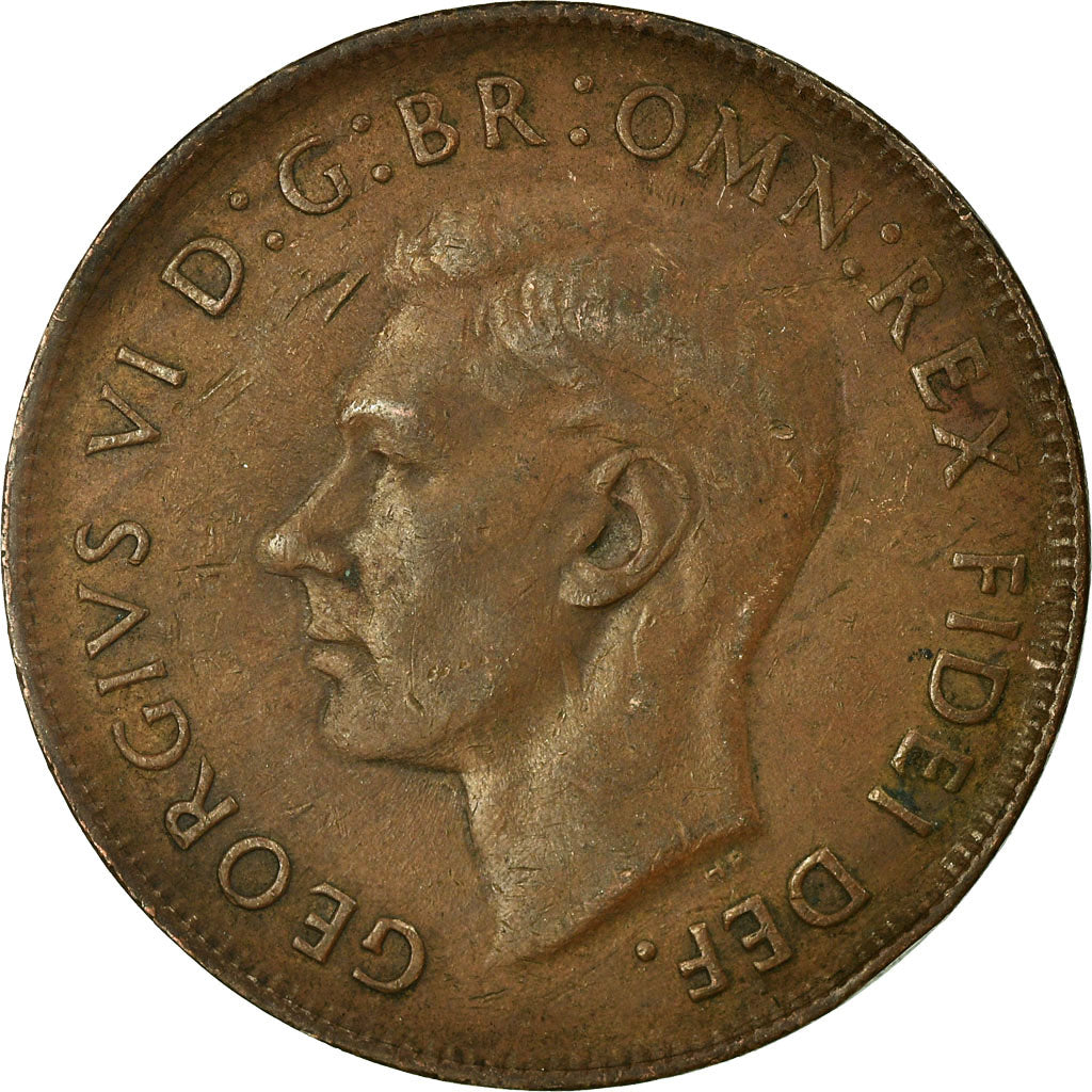Moneda, Australia, George VI, Penny, 1952, MBC, Bronce, KM:43