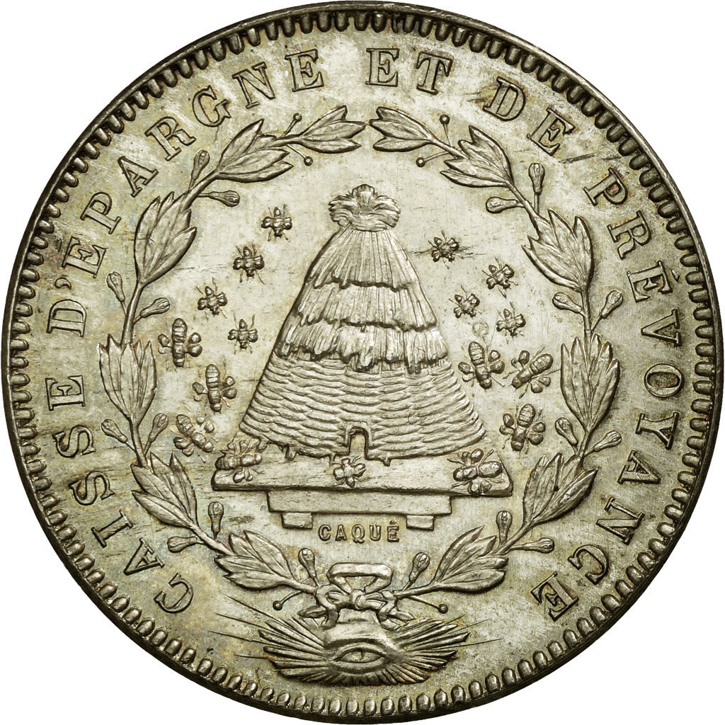 France, Token, Savings Bank, MS(60-62), Silver, Jacqmin:2
