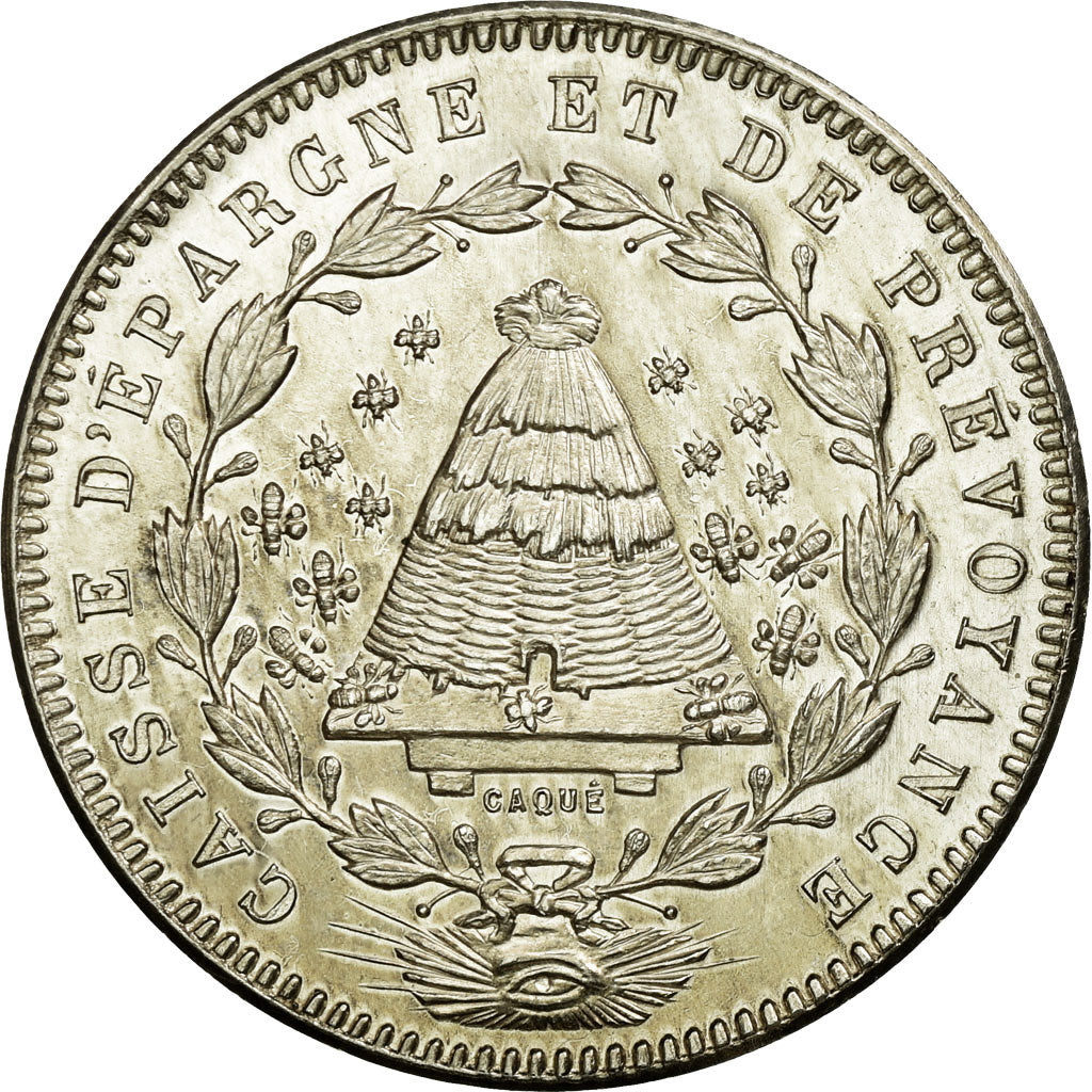France, Token, Savings Bank, MS(60-62), Silver, Jacqmin:2