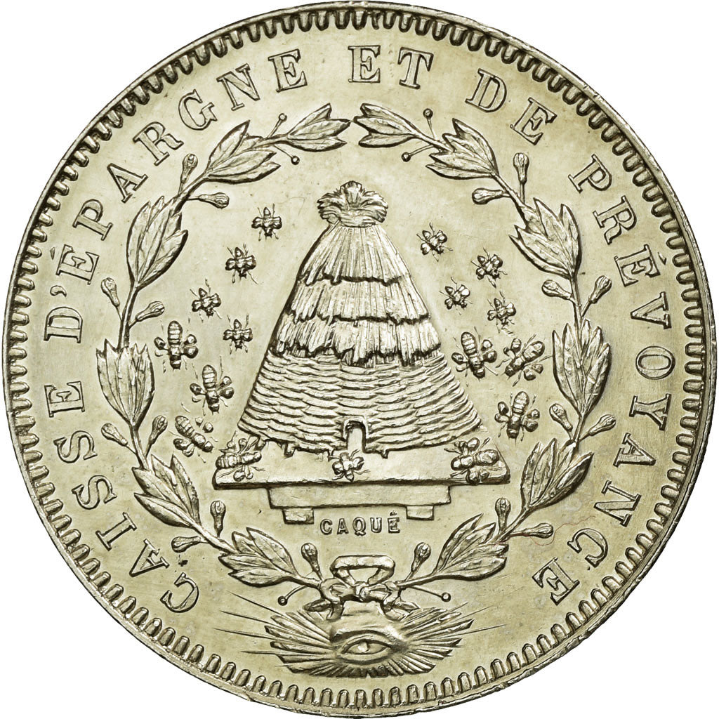 France, Token, Savings Bank, MS(60-62), Silver, Jacqmin:2