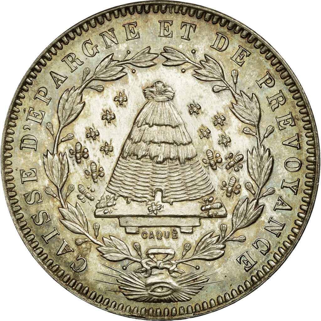France, Token, Savings Bank, MS(60-62), Silver, Jacqmin:2