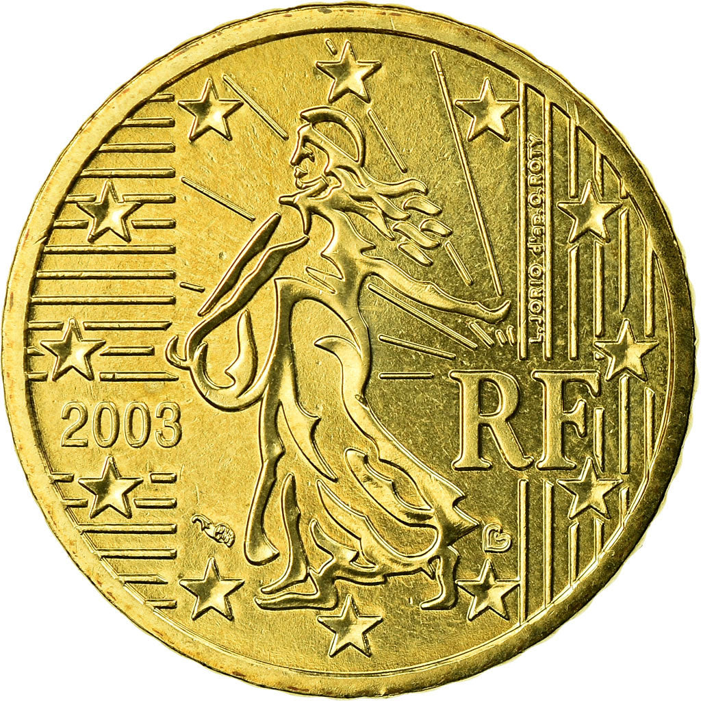 Francia, 50 Euro Cent, 2003, SPL, Ottone, KM:1287