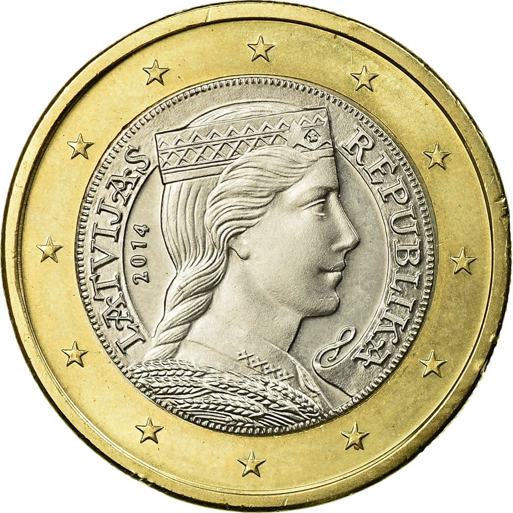 Łotwa, Euro, 2014, Stuttgart, MS(63), Bimetaliczny, KM:156