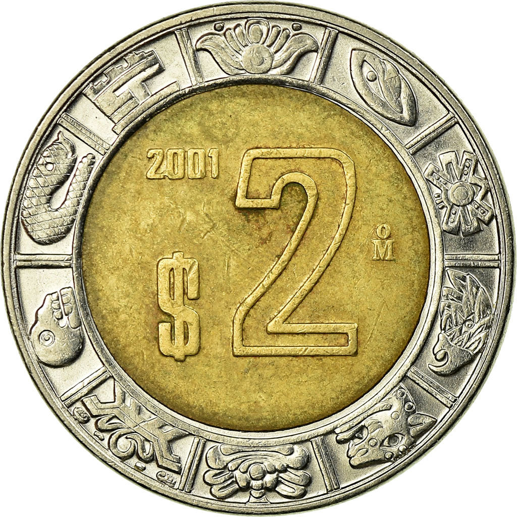 Monnaie, Mexique, 2 Pesos, 2001, Mexico City, TTB, Bi-Metallic, KM:604