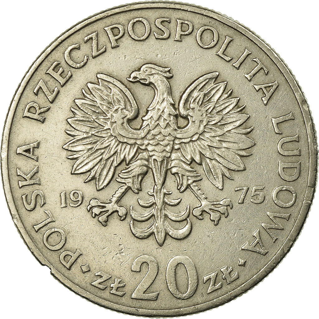Moneta, Polonia, 20 Zlotych, 1975, Warsaw, BB, Rame-nichel, KM:69