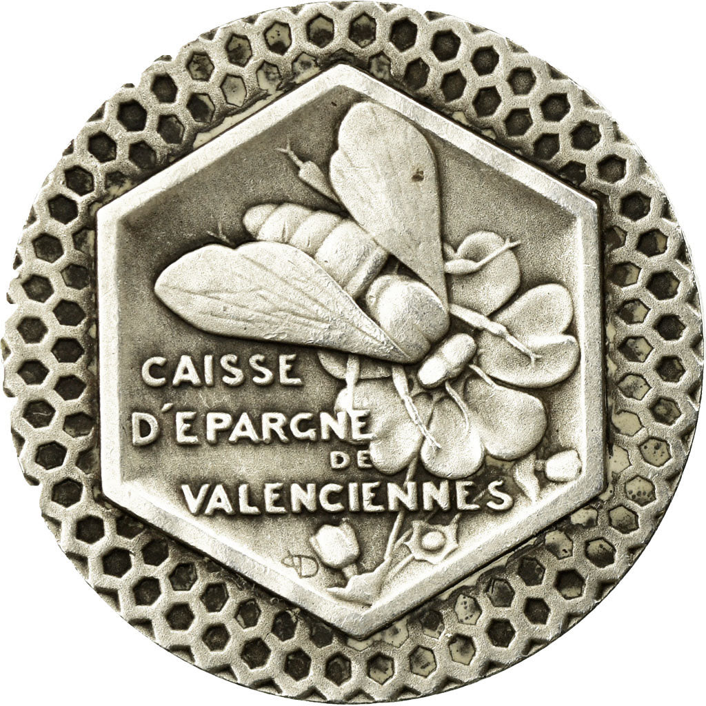 France, Token, Caisse d'Epargne de Valenciennes, Silver, AU(50-53)