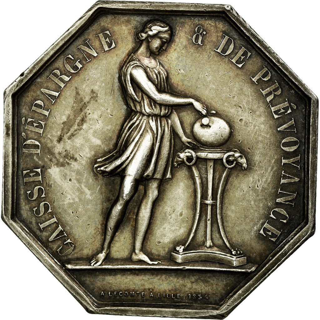 France, Token, Savings Bank, AU(55-58), Silver, Jacqmin:39