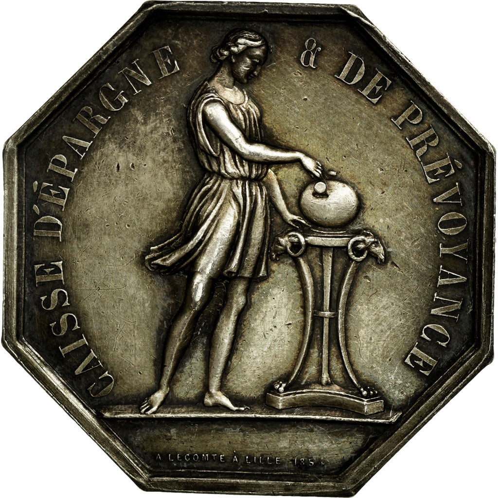France, Token, Savings Bank, AU(55-58), Silver, Jacqmin:39