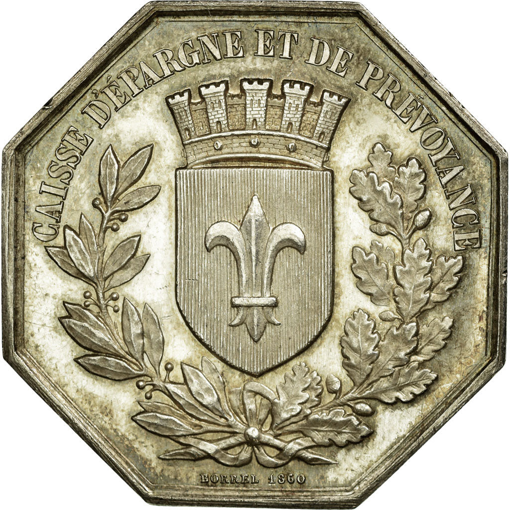 France, Token, Savings Bank, MS(60-62), Silver, Jacqmin:40